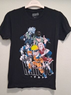 Naruto Heroes Graphic Tee for Kids - Black